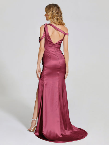 Rosalie Straps Side Slit Soft Satin Bridesmaid Dress