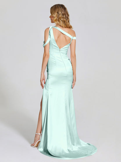Rosalie Straps Side Slit Soft Satin Bridesmaid Dress