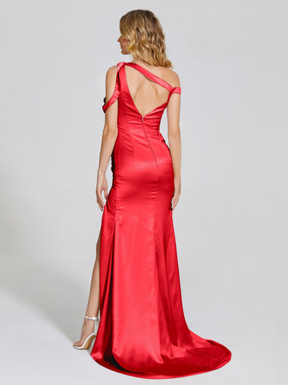 Rosalie Straps Side Slit Soft Satin Bridesmaid Dress