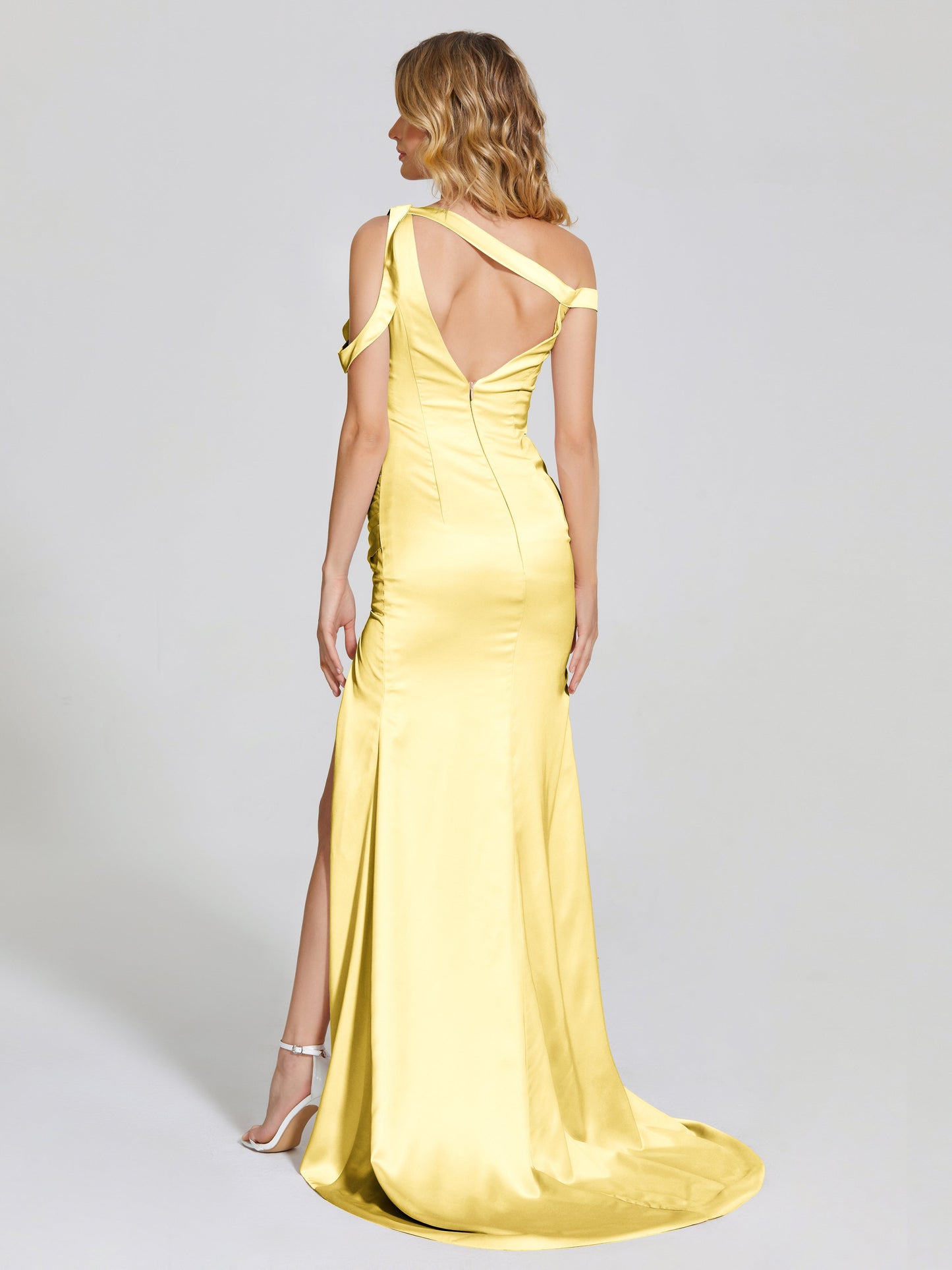 Rosalie Straps Side Slit Soft Satin Bridesmaid Dress