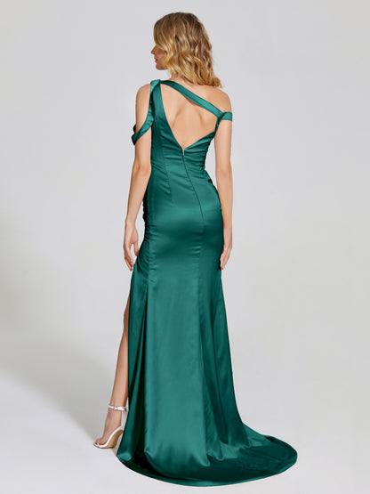 Rosalie Straps Side Slit Soft Satin Bridesmaid Dress