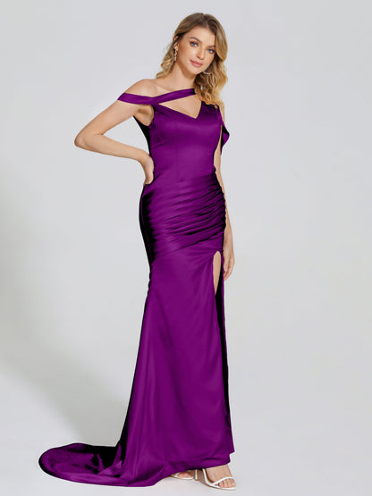 Rosalie Straps Side Slit Soft Satin Bridesmaid Dress