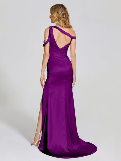 Rosalie Straps Side Slit Soft Satin Bridesmaid Dress