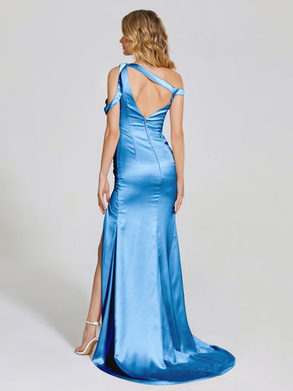 Rosalie Straps Side Slit Soft Satin Bridesmaid Dress