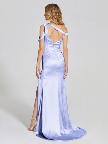 Rosalie Straps Side Slit Soft Satin Bridesmaid Dress