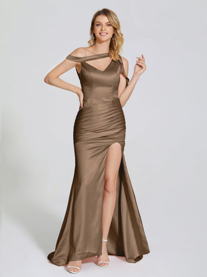 Rosalie Straps Side Slit Soft Satin Bridesmaid Dress