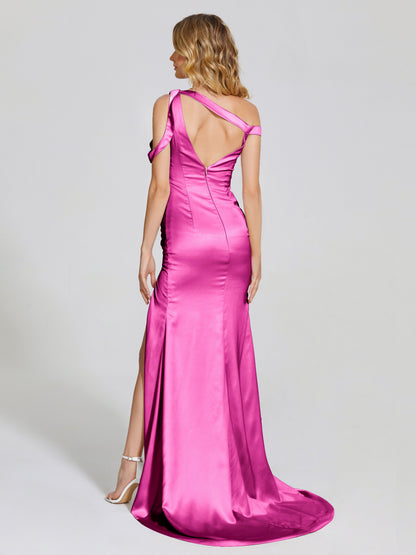 Rosalie Straps Side Slit Soft Satin Bridesmaid Dress