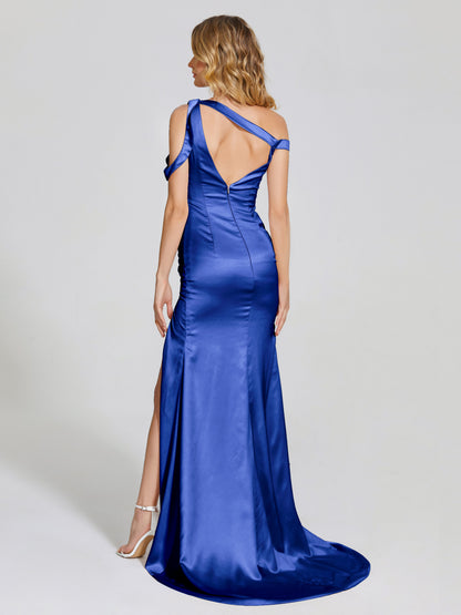 Rosalie Straps Side Slit Soft Satin Bridesmaid Dress