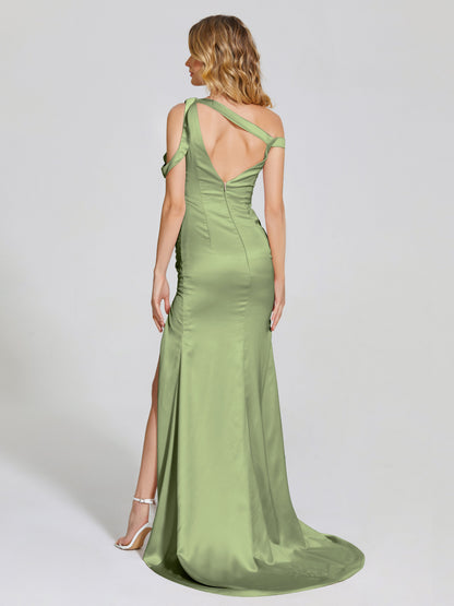 Rosalie Straps Side Slit Soft Satin Bridesmaid Dress
