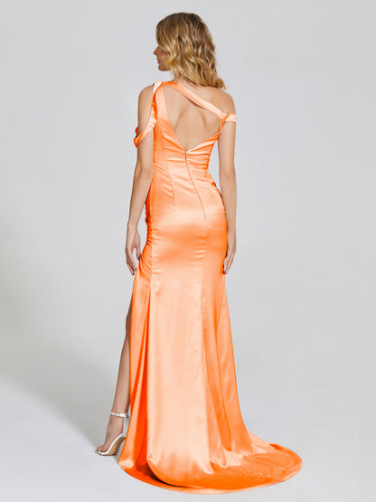 Rosalie Straps Side Slit Soft Satin Bridesmaid Dress