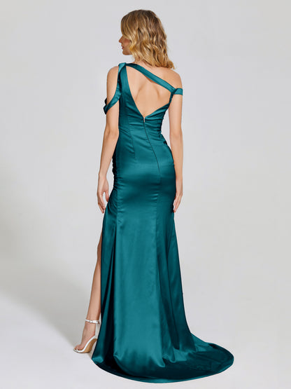 Rosalie Straps Side Slit Soft Satin Bridesmaid Dress