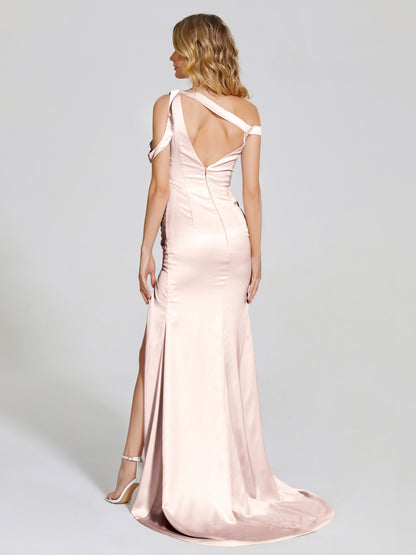 Rosalie Straps Side Slit Soft Satin Bridesmaid Dress