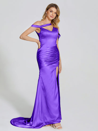 Rosalie Straps Side Slit Soft Satin Bridesmaid Dress