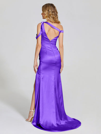 Rosalie Straps Side Slit Soft Satin Bridesmaid Dress