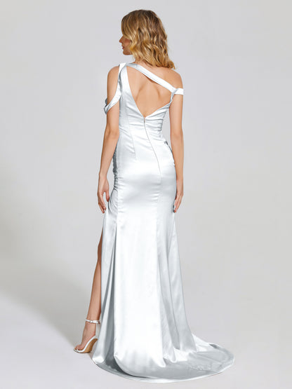 Rosalie Straps Side Slit Soft Satin Bridesmaid Dress