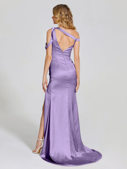 Rosalie Straps Side Slit Soft Satin Bridesmaid Dress