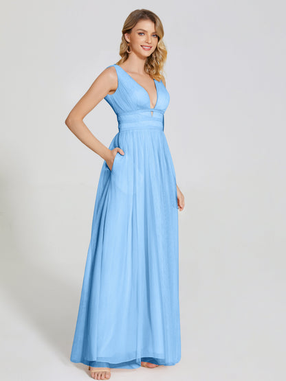Elliana Straps Tulle Empire Waist Bridesmaid Dress