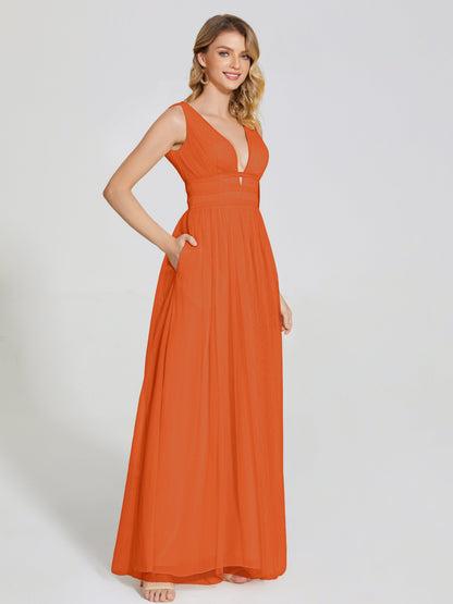 Elliana Straps Tulle Empire Waist Bridesmaid Dress