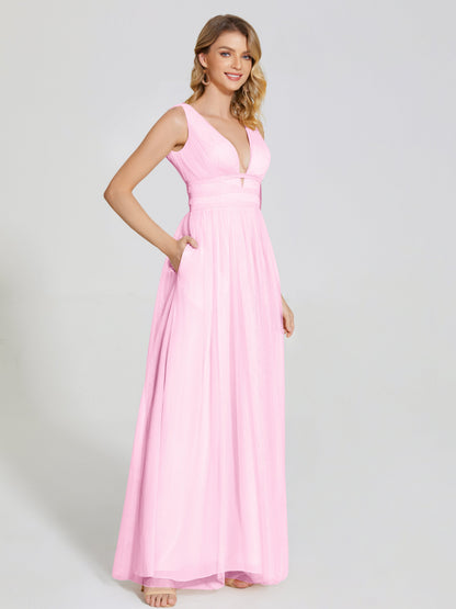 Elliana Straps Tulle Empire Waist Bridesmaid Dress