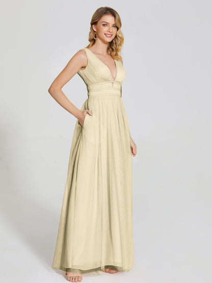 Elliana Straps Tulle Empire Waist Bridesmaid Dress