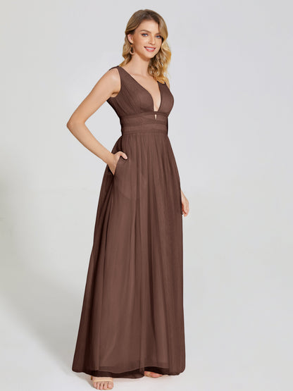 Elliana Straps Tulle Empire Waist Bridesmaid Dress