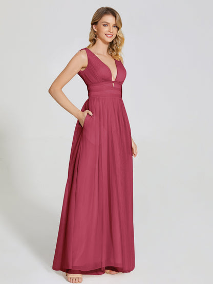 Elliana Straps Tulle Empire Waist Bridesmaid Dress