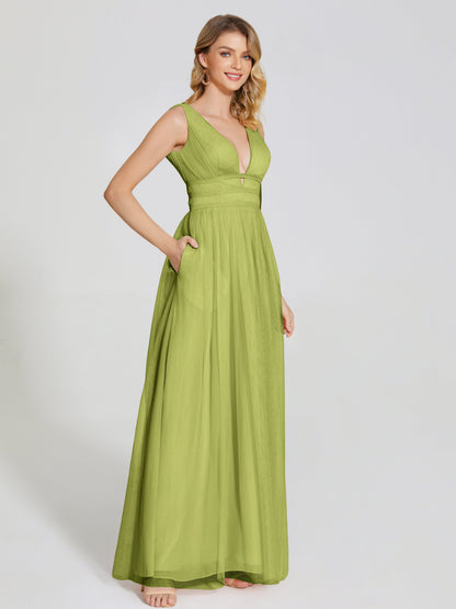 Elliana Straps Tulle Empire Waist Bridesmaid Dress