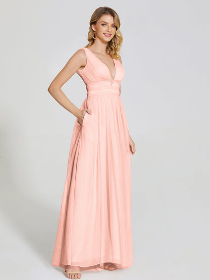 Elliana Straps Tulle Empire Waist Bridesmaid Dress