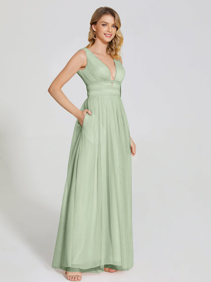 Elliana Straps Tulle Empire Waist Bridesmaid Dress