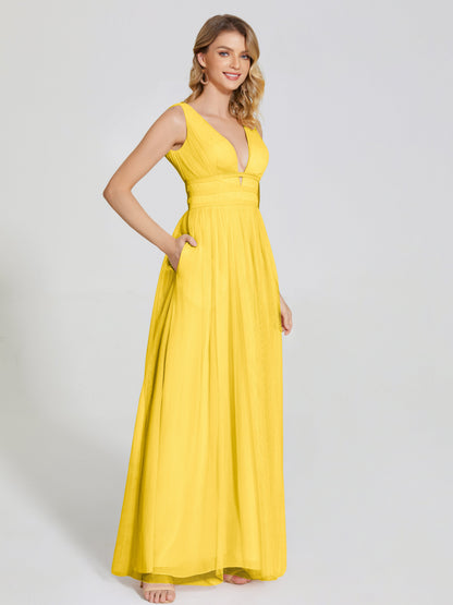 Elliana Straps Tulle Empire Waist Bridesmaid Dress