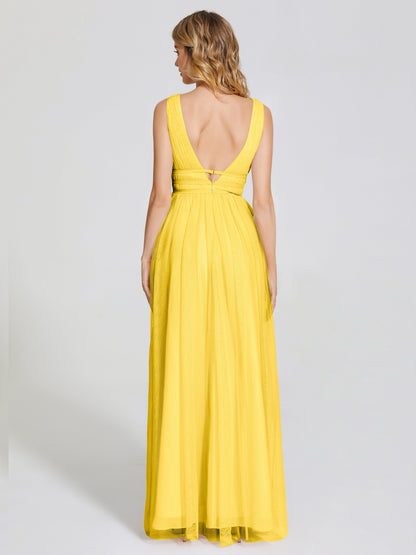 Elliana Straps Tulle Empire Waist Bridesmaid Dress
