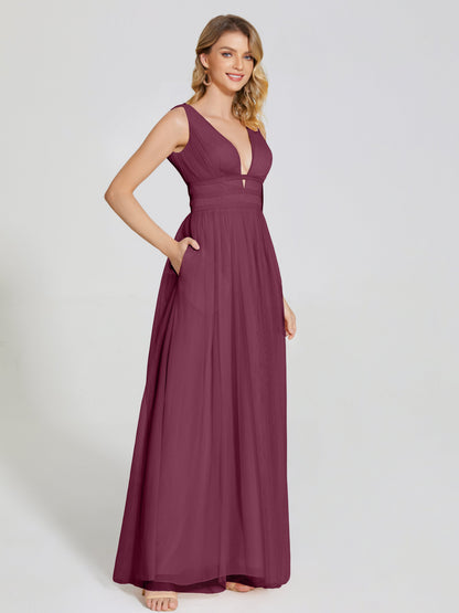 Elliana Straps Tulle Empire Waist Bridesmaid Dress