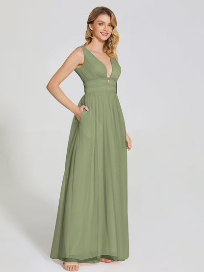 Elliana Straps Tulle Empire Waist Bridesmaid Dress