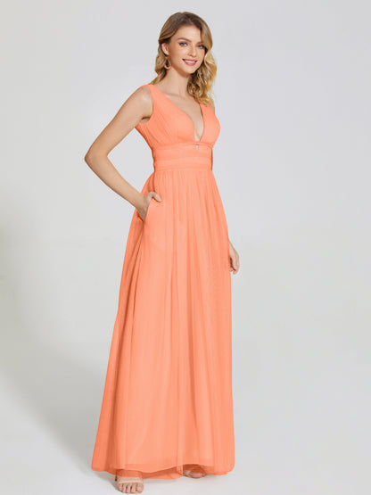 Elliana Straps Tulle Empire Waist Bridesmaid Dress