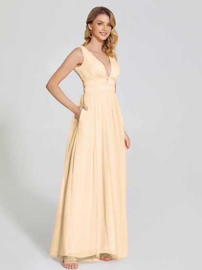Elliana Straps Tulle Empire Waist Bridesmaid Dress