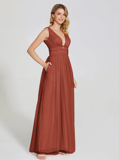 Elliana Straps Tulle Empire Waist Bridesmaid Dress