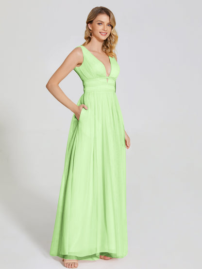 Elliana Straps Tulle Empire Waist Bridesmaid Dress