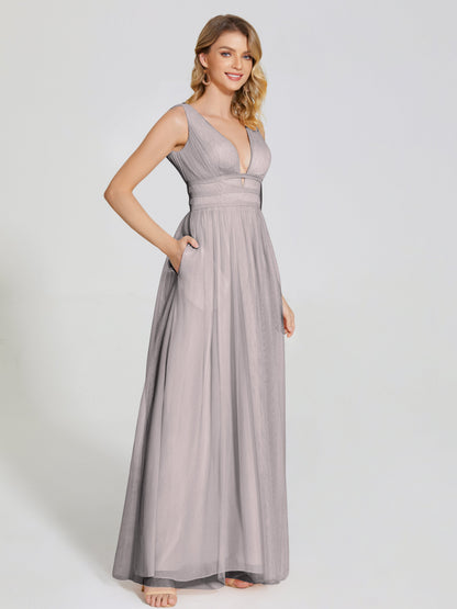 Elliana Straps Tulle Empire Waist Bridesmaid Dress