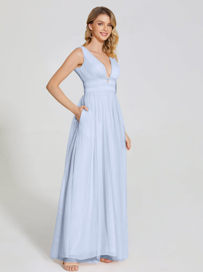 Elliana Straps Tulle Empire Waist Bridesmaid Dress