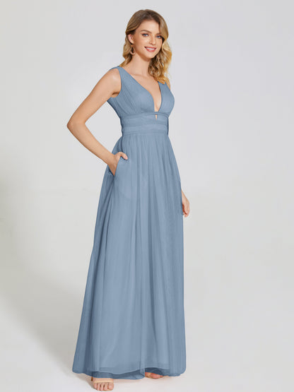 Elliana Straps Tulle Empire Waist Bridesmaid Dress