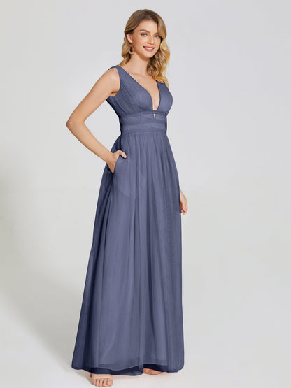 Elliana Straps Tulle Empire Waist Bridesmaid Dress