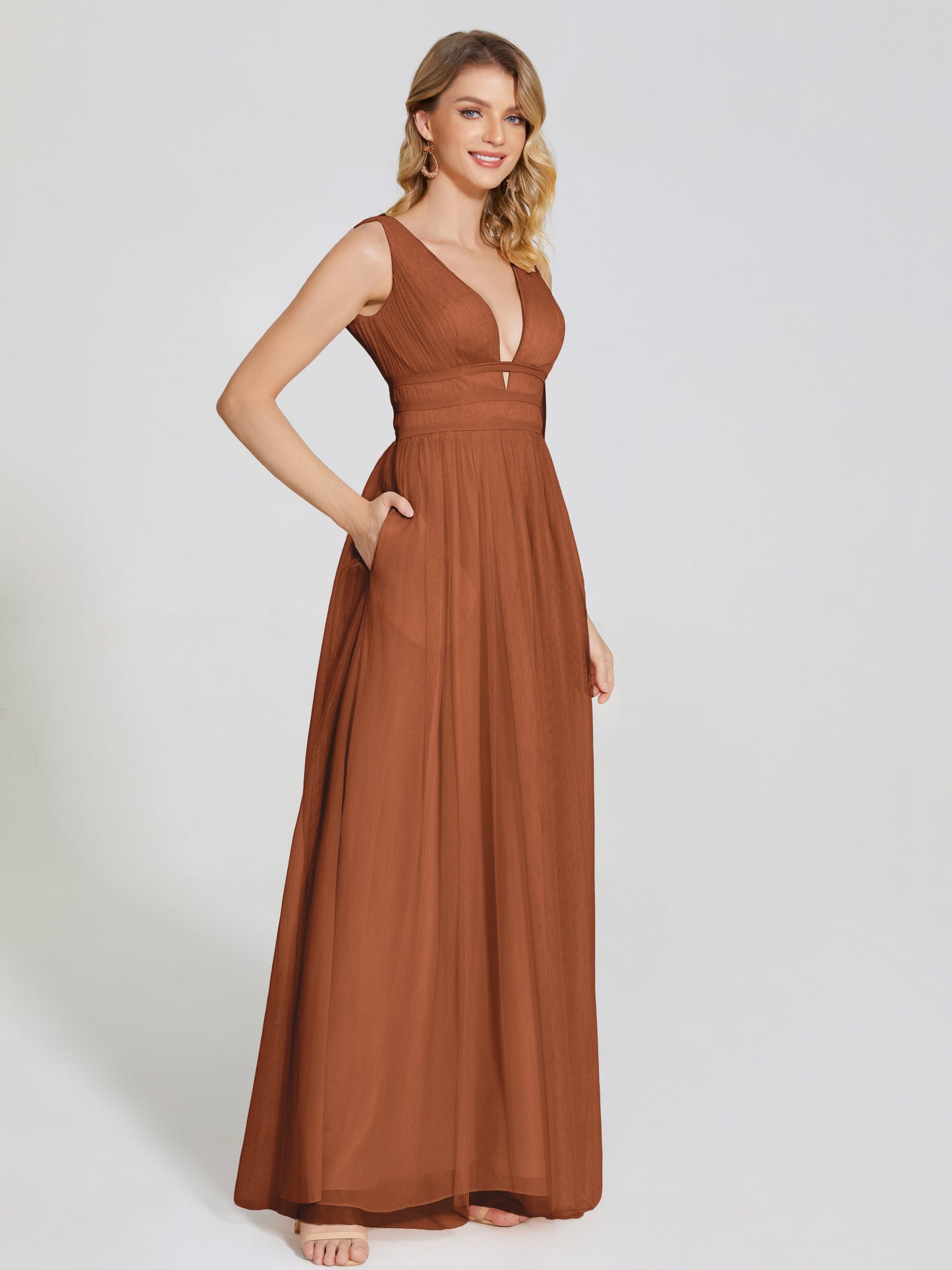 Elliana Straps Tulle Empire Waist Bridesmaid Dress