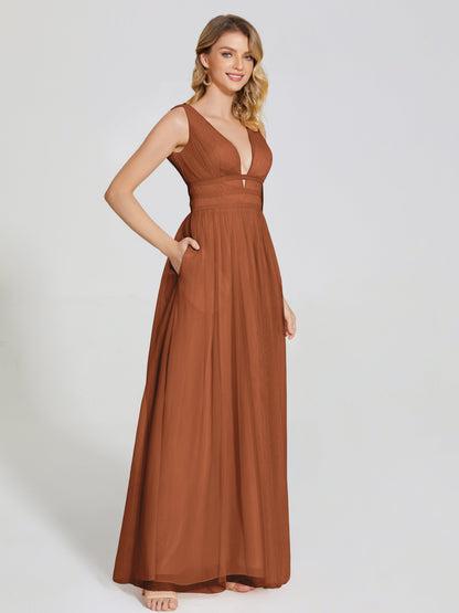 Elliana Straps Tulle Empire Waist Bridesmaid Dress