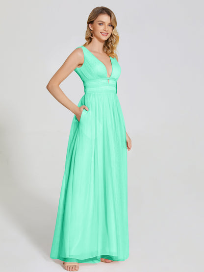 Elliana Straps Tulle Empire Waist Bridesmaid Dress