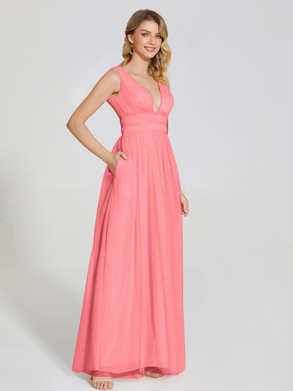 Elliana Straps Tulle Empire Waist Bridesmaid Dress