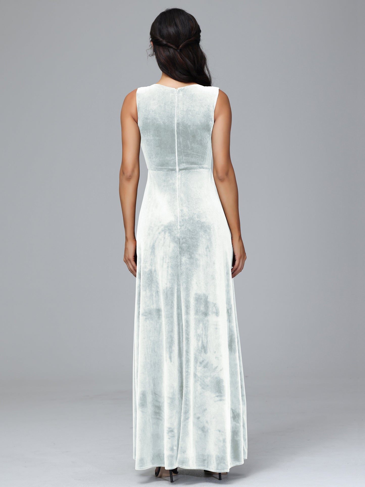 Straps V Neck Bridesmaid Dress With Slit