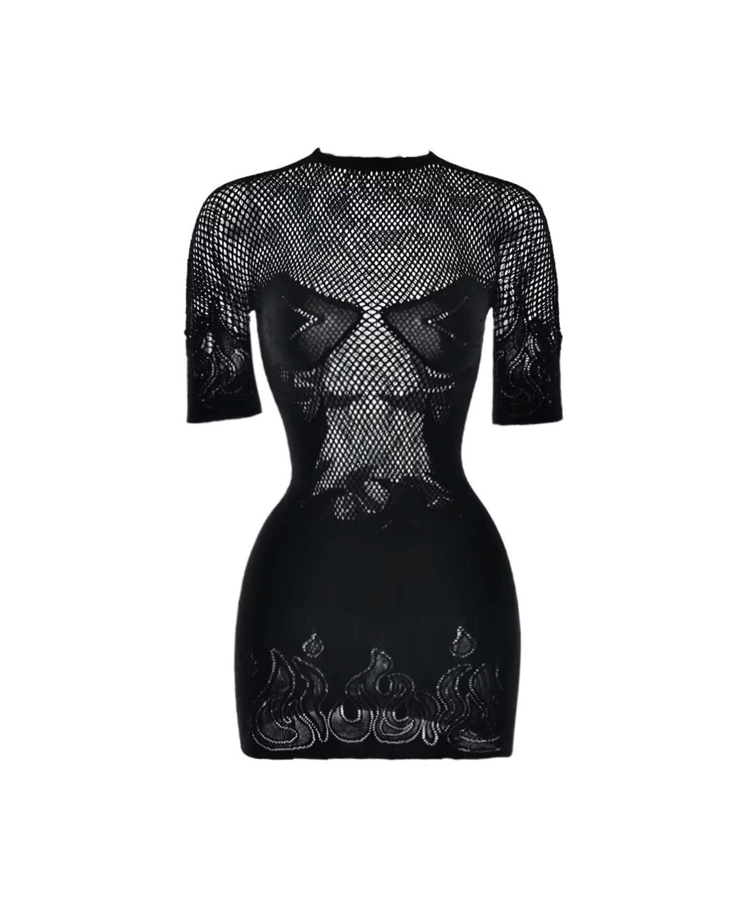 Stretch Bodycon Mini Dress - O Neck Slim Party Dress