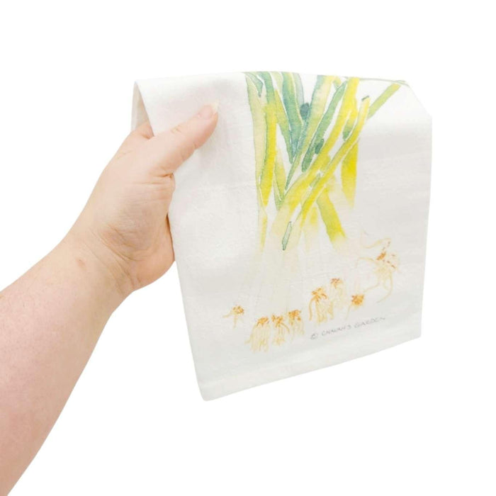Tea Towel - Green Onions by Chavah's Garden