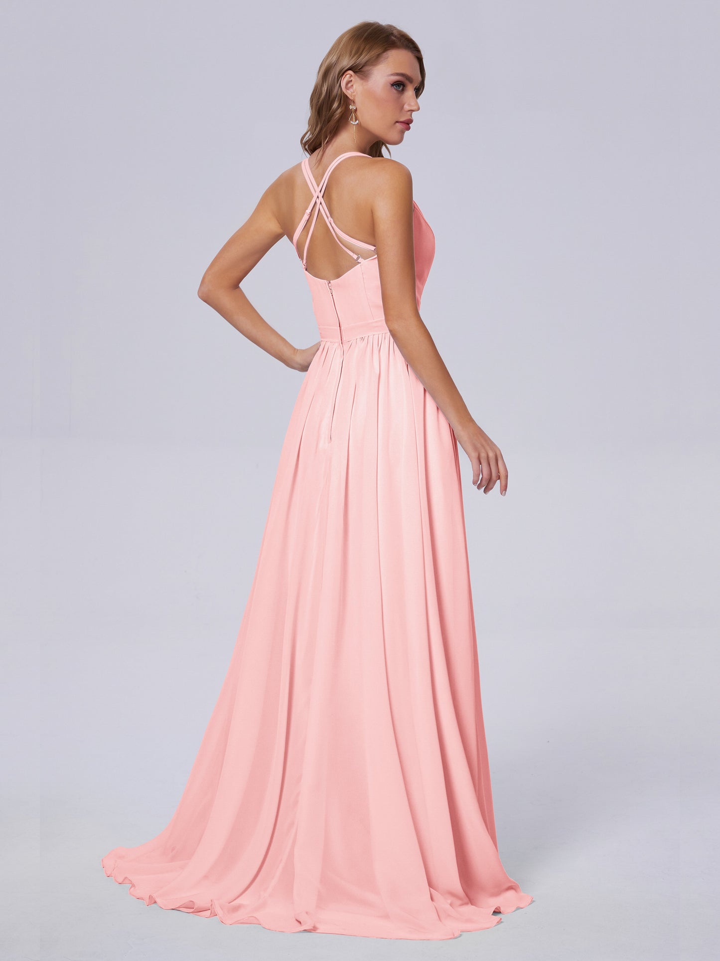 Teagan Elegant Straps Chiffon Long Bridesmaid Dresses