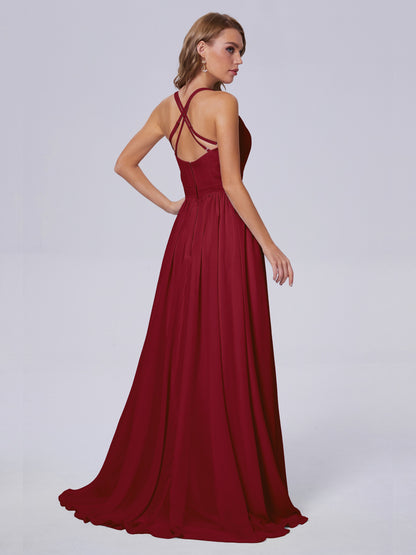 Teagan Elegant Straps Chiffon Long Bridesmaid Dresses